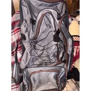 Travel Pro Luggage Rolling Suitcase Black Gray Orange Trim Spinner Wheels